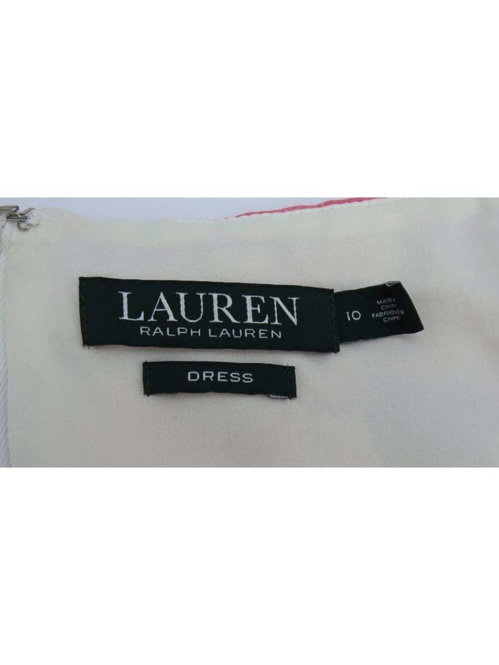 Lauren Ralph Lauren Floral Fit Flare Dress Size 10 White Pink Black Sleeveless - Picture 5 of 7